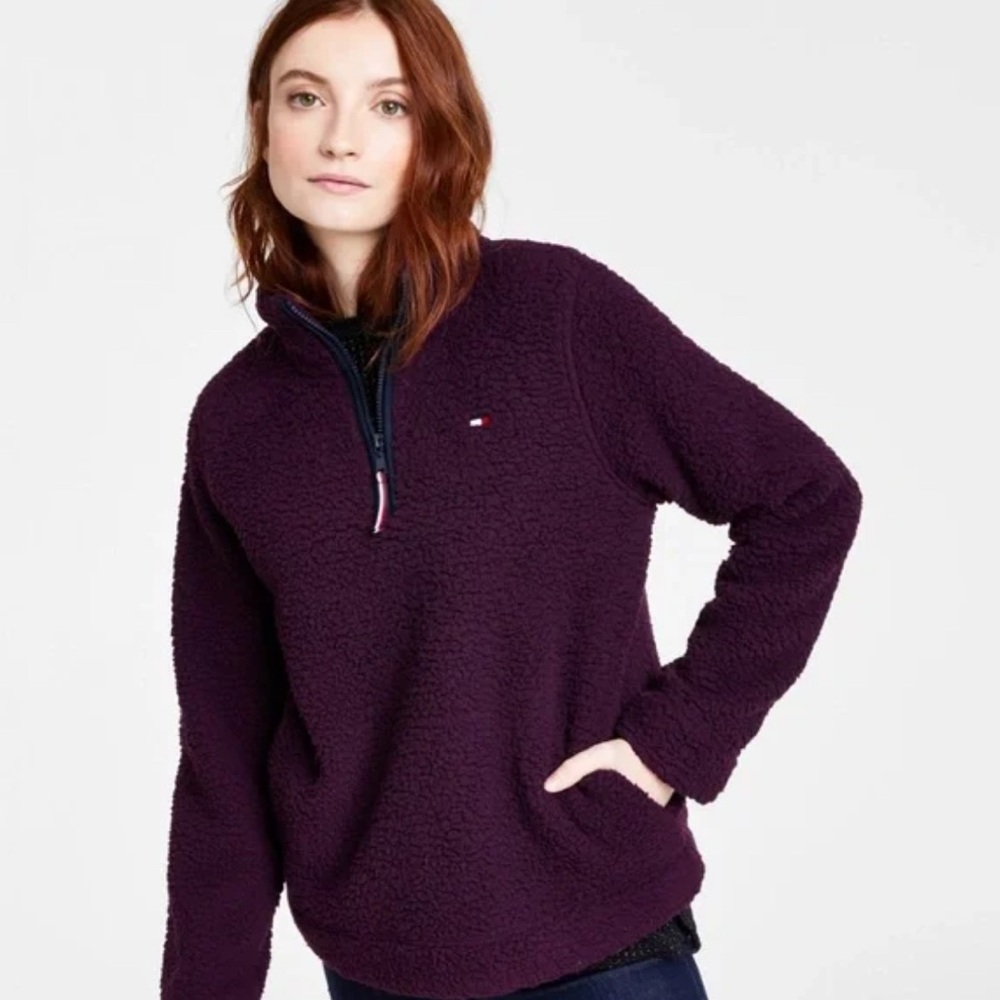 Tommy Hilfiger Plum Sherpa Sweater